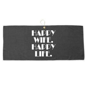 Happy Wife Happy Life Gift Large Microfiber Waffle Golf Towel