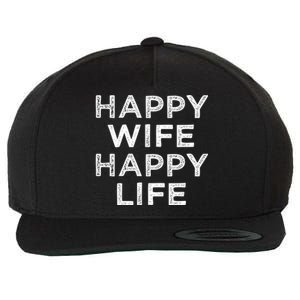 Happy Wife Happy Life Gift Wool Snapback Cap