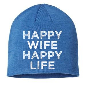 Happy Wife Happy Life Gift Sustainable Beanie