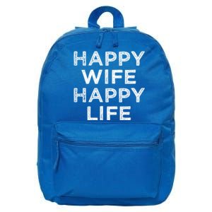 Happy Wife Happy Life Gift 16 in Basic Backpack