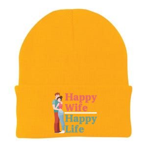 Happy Wife Happy Life Gift For Good Husbands Gift Knit Cap Winter Beanie