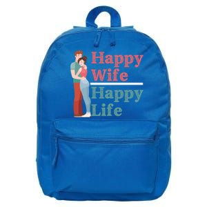 Happy Wife Happy Life Gift For Good Husbands Gift 16 in Basic Backpack