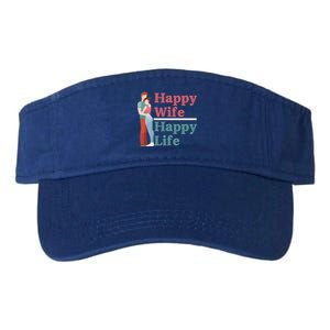 Happy Wife Happy Life Gift For Good Husbands Gift Valucap Bio-Washed Visor