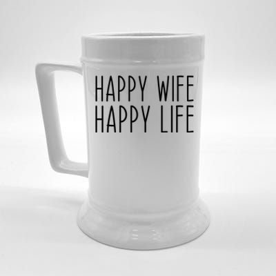 Happy Wife Happy Life Wedding Funny Husband Love Vintage Gift Beer Stein