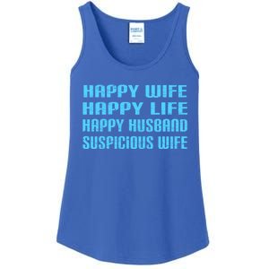 Happy Wife Happy Life Funny Wife Joke For Your Husband Meaningful Gift Ladies Essential Tank