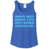 Happy Wife Happy Life Funny Wife Joke For Your Husband Meaningful Gift Ladies Essential Tank