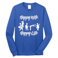 Happy Wife Happy Life – Wife Joke Funny Anniversary Wife Pun Cute Gift Long Sleeve Shirt