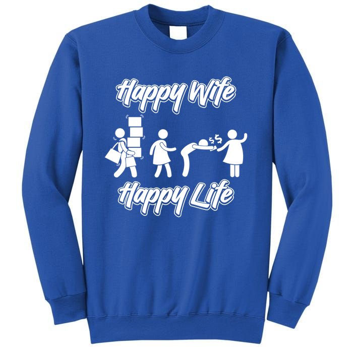 Happy Wife Happy Life – Wife Joke Funny Anniversary Wife Pun Cute Gift Sweatshirt