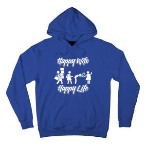 Happy Wife Happy Life – Wife Joke Funny Anniversary Wife Pun Cute Gift Tall Hoodie