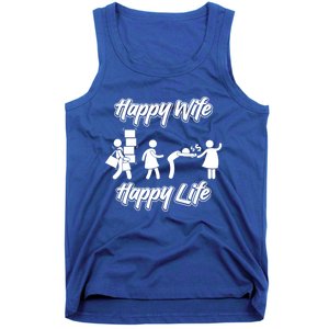 Happy Wife Happy Life – Wife Joke Funny Anniversary Wife Pun Cute Gift Tank Top