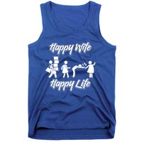 Happy Wife Happy Life – Wife Joke Funny Anniversary Wife Pun Cute Gift Tank Top