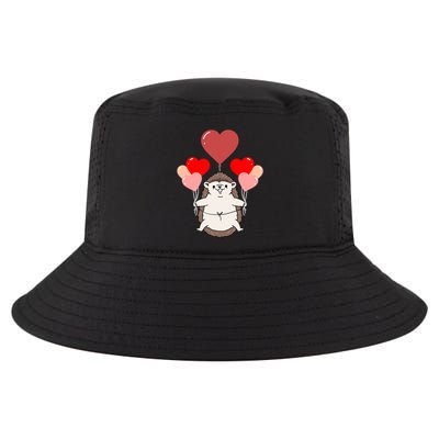 Hedgehog With Heart Balloons Valentines Day Hedgehog Gift Cool Comfort Performance Bucket Hat