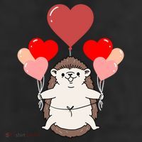 Hedgehog With Heart Balloons Valentines Day Hedgehog Gift 11oz C Handle Ceramic Mug