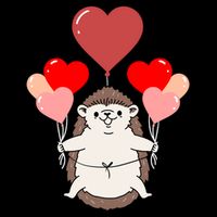 Hedgehog With Heart Balloons Valentines Day Hedgehog Gift Youth Performance Sprint T-Shirt