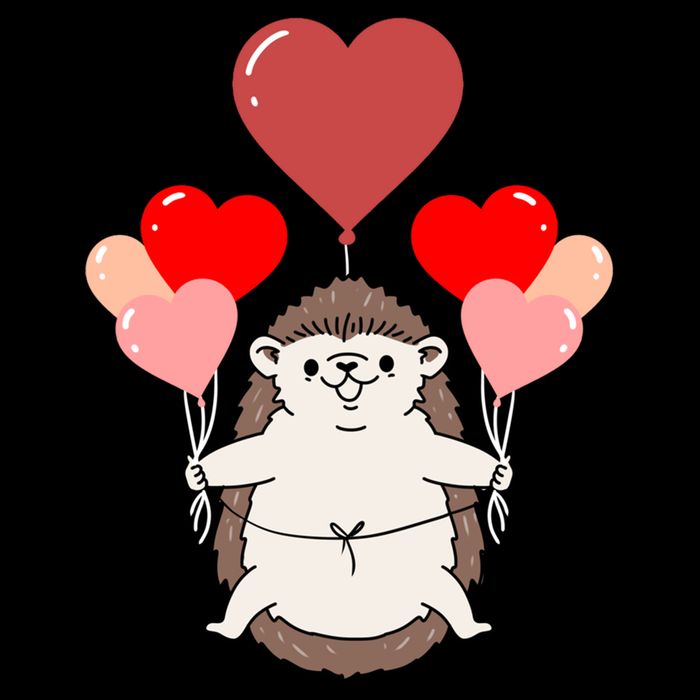 Hedgehog With Heart Balloons Valentines Day Hedgehog Gift Youth Performance Sprint T-Shirt