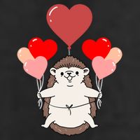 Hedgehog With Heart Balloons Valentines Day Hedgehog Gift 25L Jumbo Tote