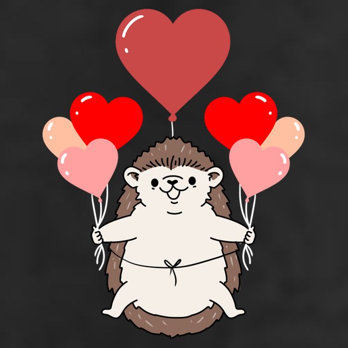 Hedgehog With Heart Balloons Valentines Day Hedgehog Gift 25L Jumbo Tote