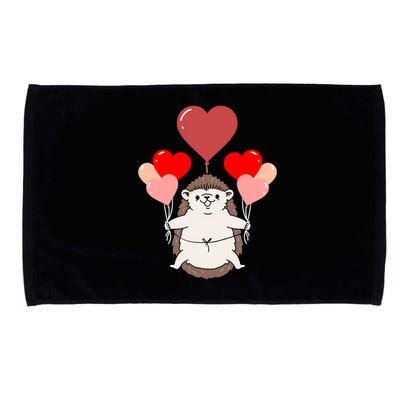 Hedgehog With Heart Balloons Valentines Day Hedgehog Gift Microfiber Hand Towel