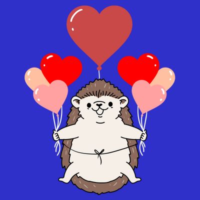 Hedgehog With Heart Balloons Valentines Day Hedgehog Gift T-Shirt