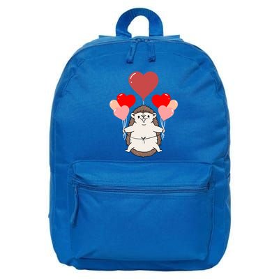 Hedgehog With Heart Balloons Valentines Day Hedgehog Gift 16 in Basic Backpack