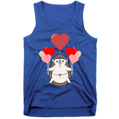 Hedgehog With Heart Balloons Valentines Day Hedgehog Gift Tank Top