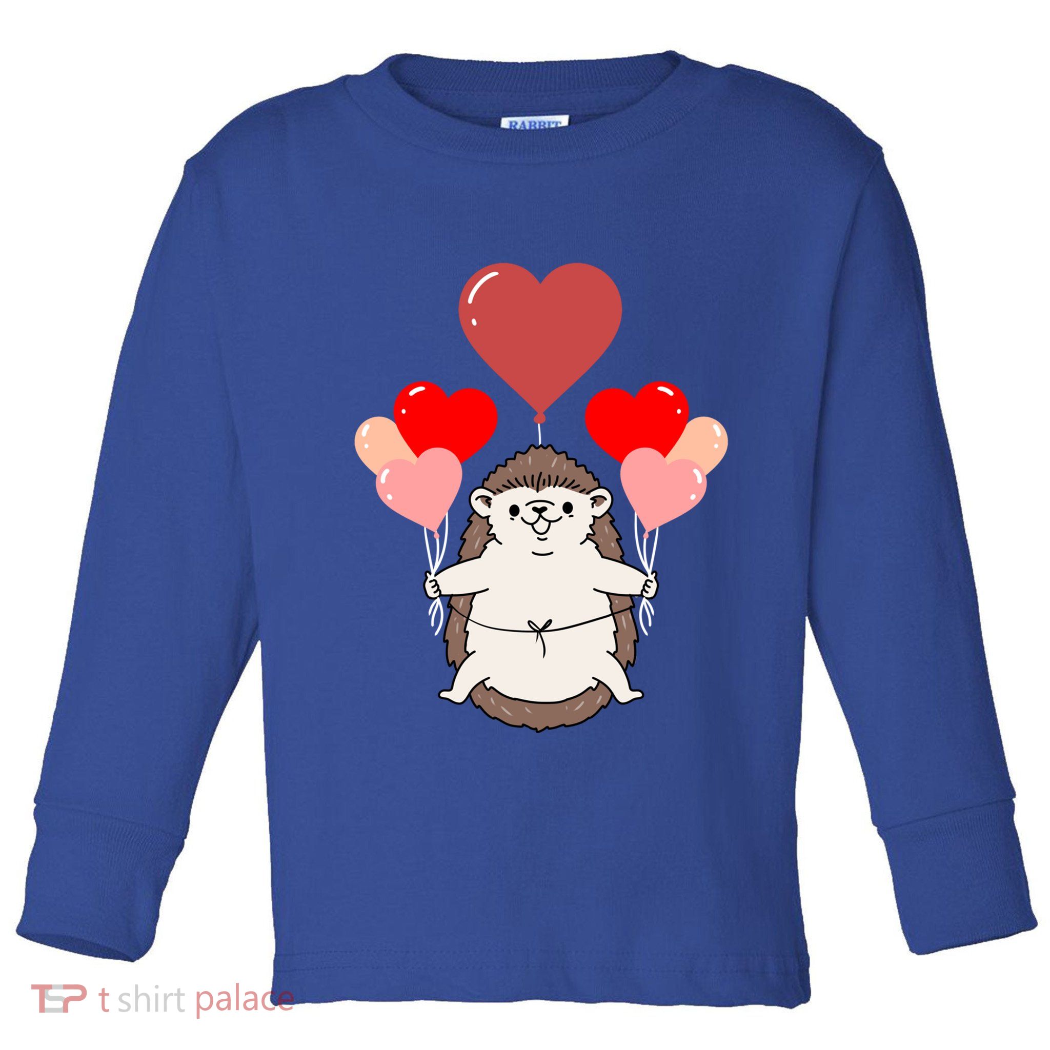 Hedgehog With Heart Balloons Valentines Day Hedgehog Gift Toddler Long Sleeve Shirt