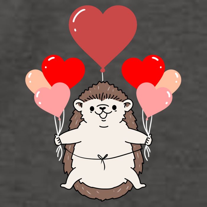 Hedgehog With Heart Balloons Valentines Day Hedgehog Gift Vector Backpack