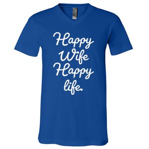 Happy Wife Happy Life Gift V-Neck T-Shirt