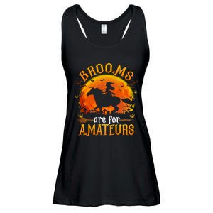 Horses Witch Halloween Funny Brooms Are For Amateurs Ladies Essential Flowy Tank