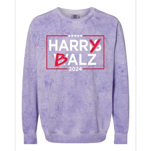 Harris Walz Harry Balz 2024 Gift Colorblast Crewneck Sweatshirt