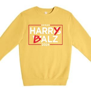 Harris Walz Harry Balz 2024 Gift Premium Crewneck Sweatshirt