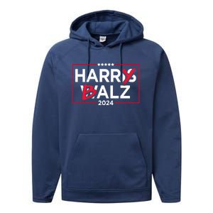 Harris Walz Harry Balz 2024 Gift Performance Fleece Hoodie