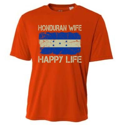 Honduran Wife Happy Life Honduras Flag Funny Husband Great Gift Cooling Performance Crew T-Shirt