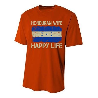 Honduran Wife Happy Life Honduras Flag Funny Husband Great Gift Performance Sprint T-Shirt