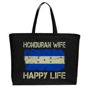 Honduran Wife Happy Life Honduras Flag Funny Husband Great Gift Cotton Canvas Jumbo Tote