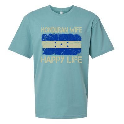 Honduran Wife Happy Life Honduras Flag Funny Husband Great Gift Sueded Cloud Jersey T-Shirt