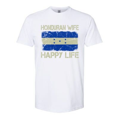 Honduran Wife Happy Life Honduras Flag Funny Husband Great Gift Softstyle CVC T-Shirt