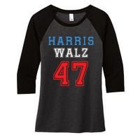 Harris Walz Harris 47 47th President Kamala Harris Women's Tri-Blend 3/4-Sleeve Raglan Shirt