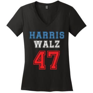 Harris Walz Harris 47 47th President Kamala Harris Women's V-Neck T-Shirt