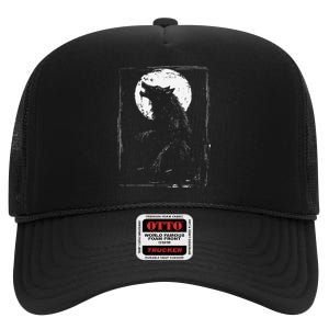 Horror Werewolf Head Halloween Mythology Wolf Shifter Lycan High Crown Mesh Back Trucker Hat