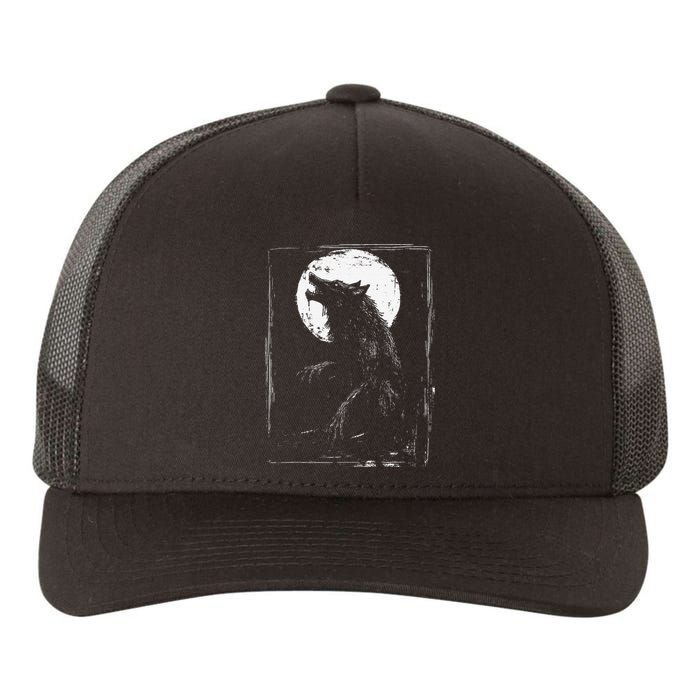 Horror Werewolf Head Halloween Mythology Wolf Shifter Lycan Yupoong Adult 5-Panel Trucker Hat