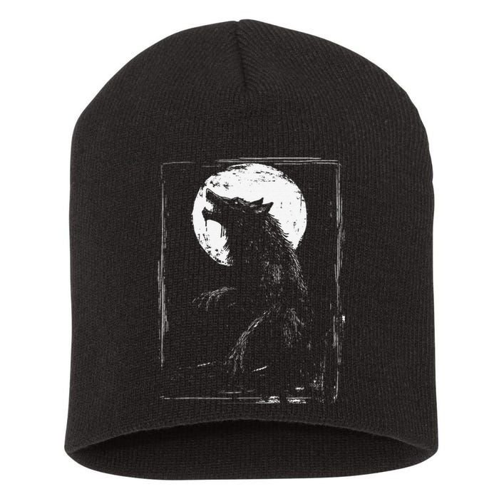 Horror Werewolf Head Halloween Mythology Wolf Shifter Lycan Short Acrylic Beanie