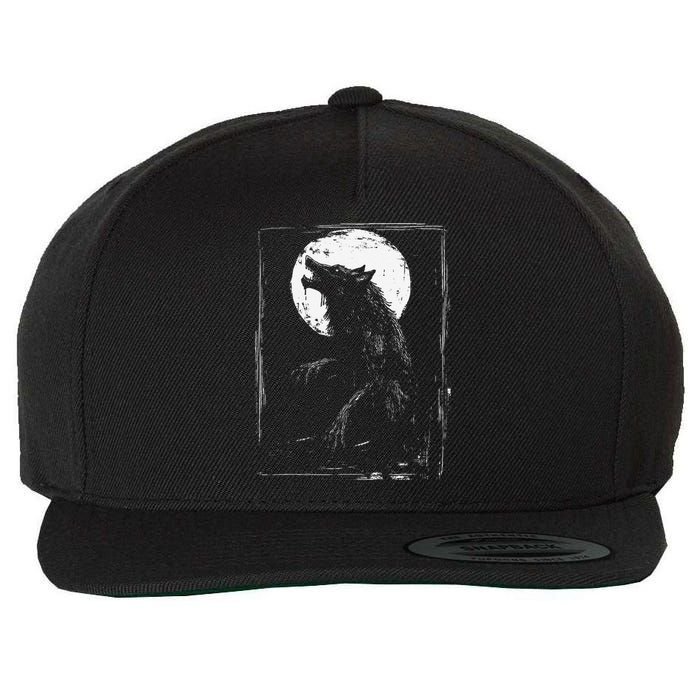 Horror Werewolf Head Halloween Mythology Wolf Shifter Lycan Wool Snapback Cap