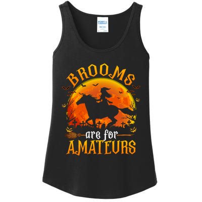 Horses Witch Halloween Funny Brooms Are For Amateurs Ladies Essential Tank