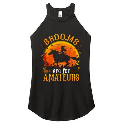 Horses Witch Halloween Funny Brooms Are For Amateurs Women's Perfect Tri Rocker Tank