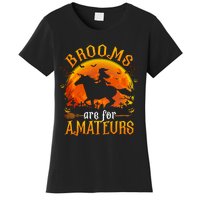 Horses Witch Halloween Funny Brooms Are For Amateurs Women's T-Shirt