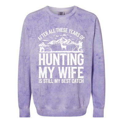 Hunting Wife Humor Design Funny Hunter Colorblast Crewneck Sweatshirt