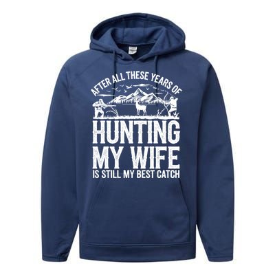 Hunting Wife Humor Design Funny Hunter Performance Fleece Hoodie