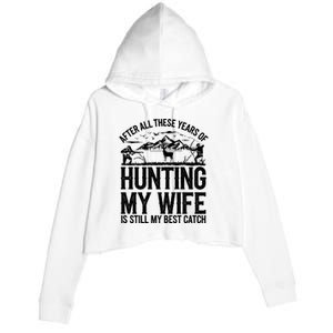 Hunting Wife Humor Design Funny Hunter Crop Fleece Hoodie