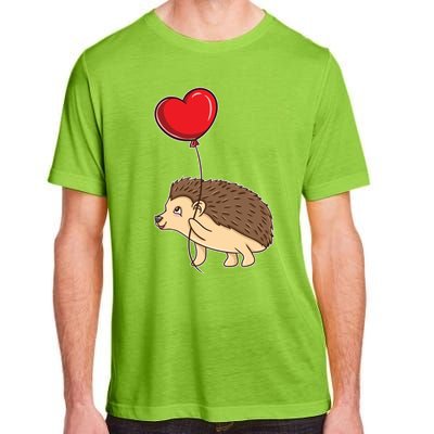 Hedgehog With Heart Balloon Valentines Day Gift Adult ChromaSoft Performance T-Shirt